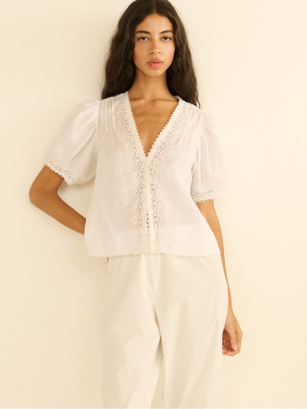Doen Brigitta Top in Salt